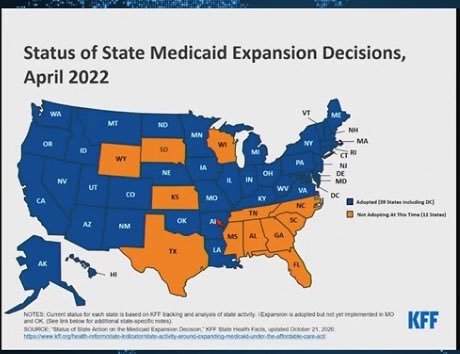 DarcyBurbage's tweet photo. Interesting that states w/lowest Medicaid expansion rates also have higher cancer mortality rates #ASCO22 @ASCO @oncologynursing @OncoAlert #healthdisparities @DrRobinYabroff https://t.co/IYWKwTLkOt