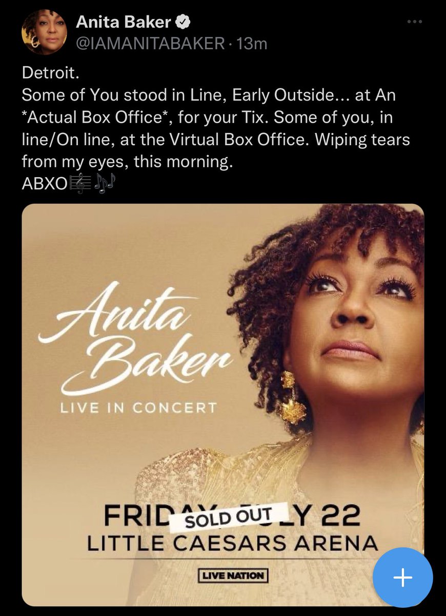 Anita Baker is out here selling out arenas! Love to see that! 🔥