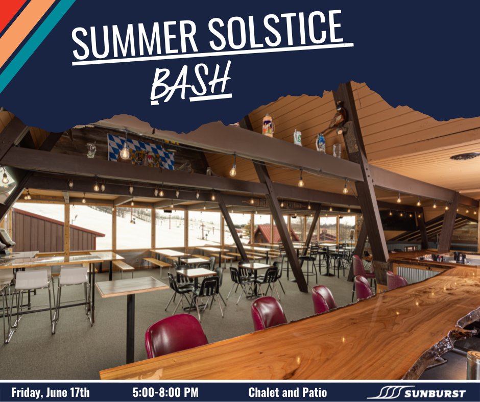 Now TWO WEEKS AWAY from the Summer Solstice Bash at Sunburst!

Music- Rhonda Jean/Mike Bucholtz Duo  ☑
Food- Pizza, Ice Cream ☑
Drinks-Yea, we've got those ☑

Season Pass DEAL?! ☑

Come purchase your Season Pass at the Bash and get a BONUS $10 OFF our already lowest price!