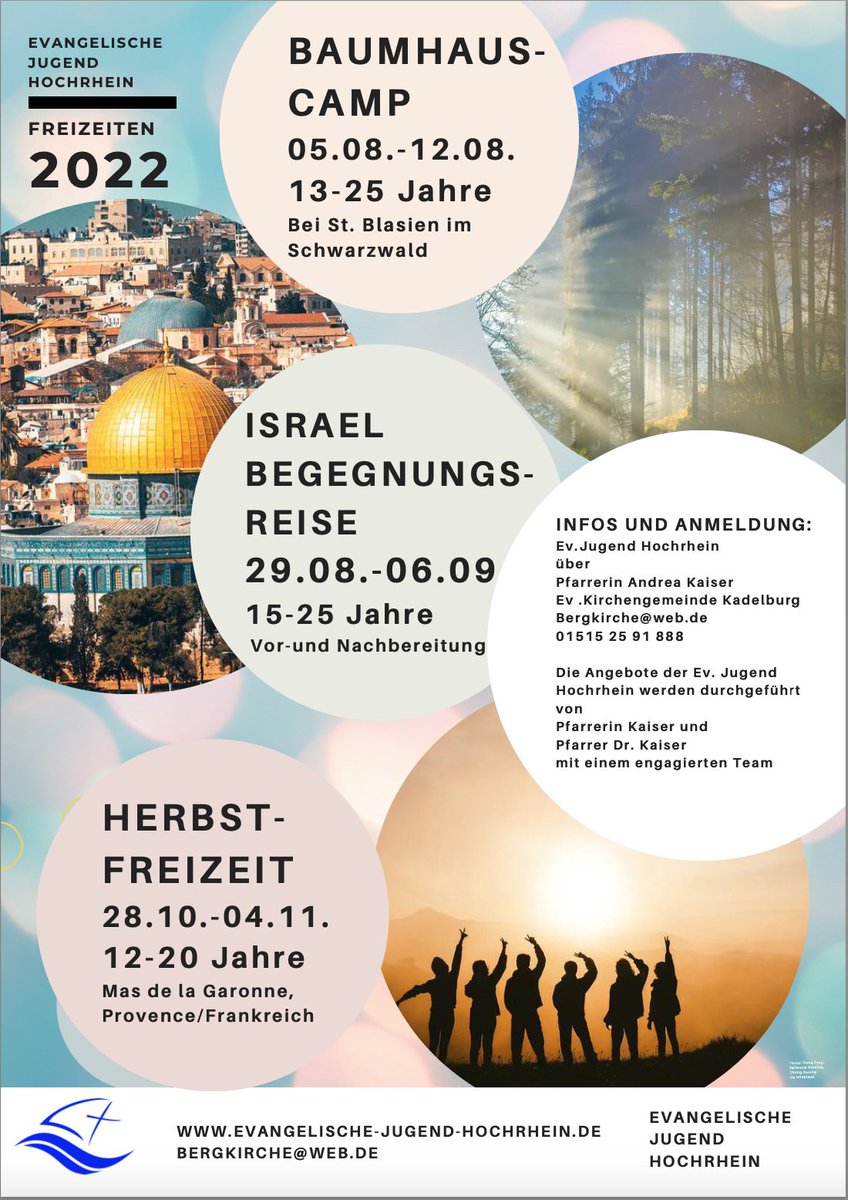 Baumhauscamp? Israel? Herbstfreizeit? Hier findest Du die Freizeiten der Ev. Jugend Hochrhein für Jugendliche von 12-25 Jahren.