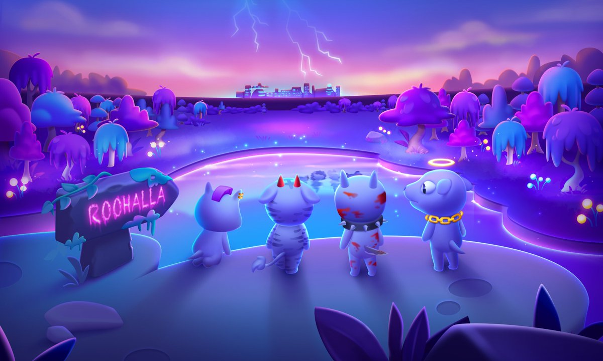 We have found a magnificent cliff! This feels like a head-spinning trip. Is this the way to our city? Was it always called Roohalla?

WHAT HAPPENED WHILE WE WERE STUCK IN THE MACHINE? Things seem different; more remarkable. The sky looks more rootiful than we remember… 🧵👇