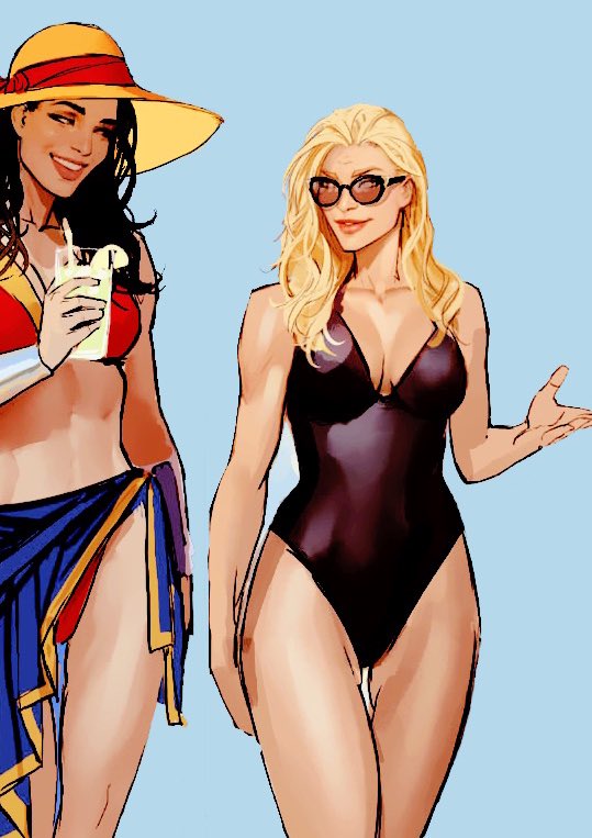 "So we get home, he takes his trunks off, and it's all just — just absolutely /plastered/ with seaweed."

Ah, the beach. So many memories spent under the sun, with always more to be made. After a cool drink, Dinah's ready for a swim. The water looks lovely!

#ImperiumBeachBash