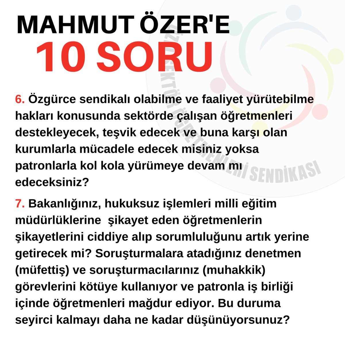 Eğitimin ve eğitimciliğin ne kadar mühim olduğunun, bunların kâr için böylece heba edilemeyeceğini ne zaman anlayacak ve bu sömürü düzeninin önüne ne zaman geçeceksiniz? <a href="/tcmeb/">Millî Eğitim Bakanlığı</a> <a href="/ogretmensendika/">Özel Sektör Öğretmenleri Sendikası</a>