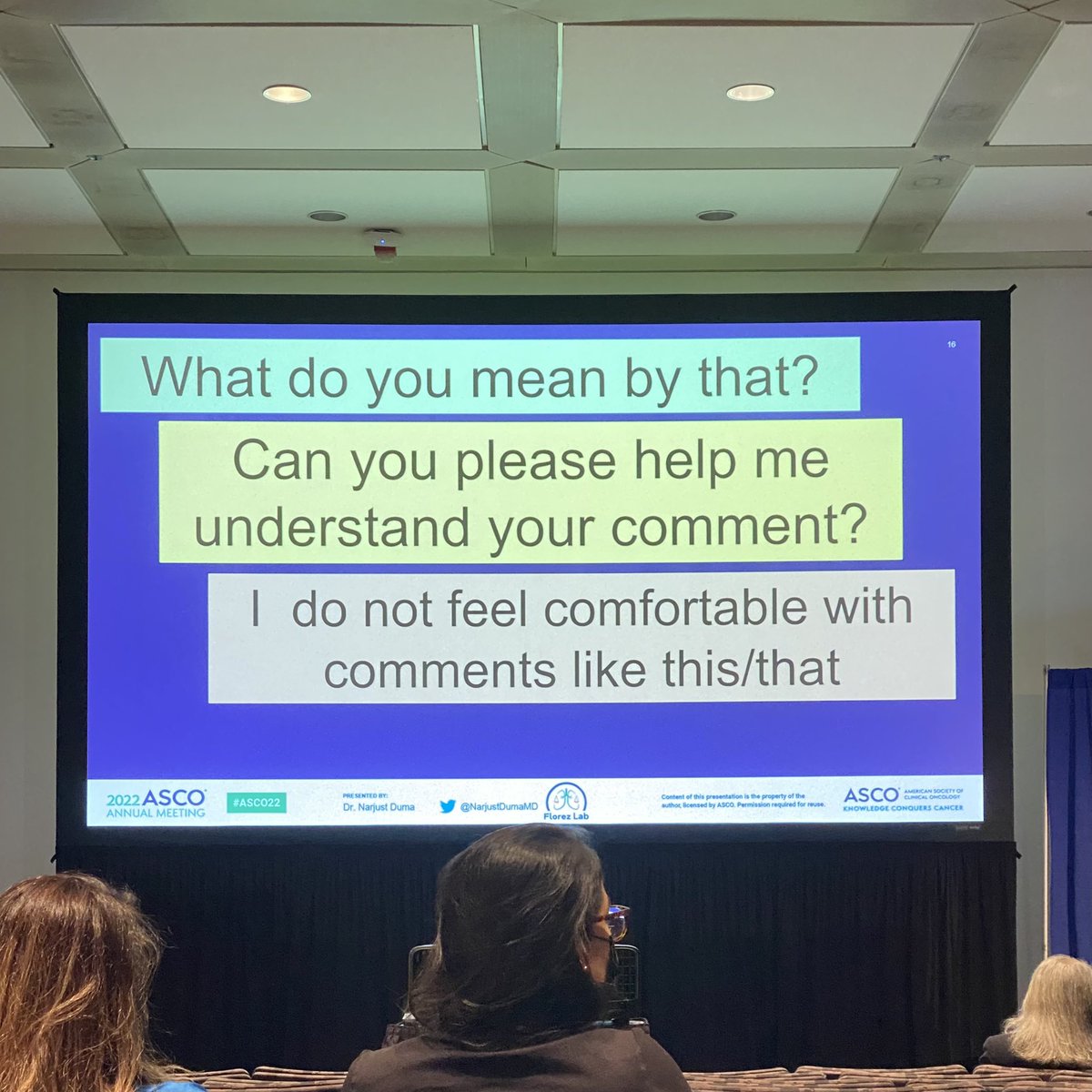 Nicole Grogan Fleege, MD (@nicolefleege) on Twitter photo My first <a href="/ASCO/">ASCO</a> meeting was everything I didn’t know I needed. Thanks to @NarjustDumaMD <a href="/AnaVManana/">Ana I. Velázquez Mañana, MD, MSc, FASCO</a> <a href="/TimGilliganMD/">Tim Gilligan</a> & Dr. Graff for their work on “Microaggressions,Bias,&Equity in the Workplace.”Save these tips from Dr. Florez on replying to a microaggression! #ASCO22 <a href="/Florez_Lab/">#FlorezLab</a> My first <a href="/ASCO/">ASCO</a> meeting was everything I didn’t know I needed. Thanks to @NarjustDumaMD <a href="/AnaVManana/">Ana I. Velázquez Mañana, MD, MSc, FASCO</a> <a href="/TimGilliganMD/">Tim Gilligan</a> & Dr. Graff for their work on “Microaggressions,Bias,&Equity in the Workplace.”Save these tips from Dr. Florez on replying to a microaggression! #ASCO22 <a href="/Florez_Lab/">#FlorezLab</a>