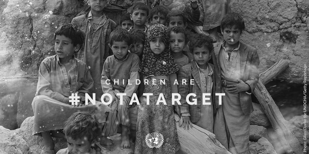 Children need peace &amp; protection. They are #NotATarget. 

Saturday's International Day of Innocent Children Victims of Aggression affirms the UN's commitment to children's rights. un.org/en/observances…