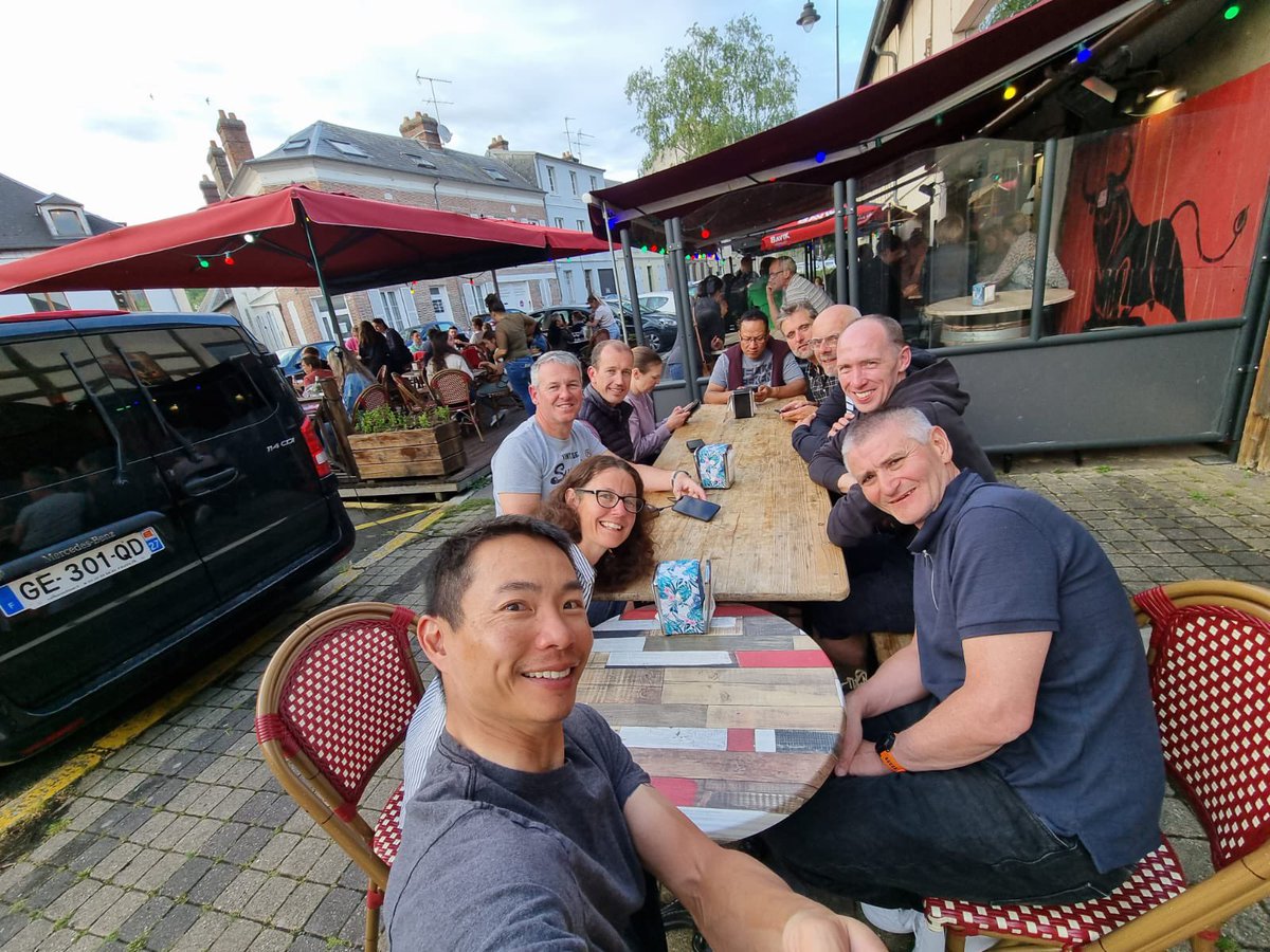 TourOfTheWars's tweet photo. Refuelling after a long day in the saddle, after getting sun burnt in the UK we didn’t expect to spend the a day in the rain in France @FreeKicks https://t.co/GuKDgB0PfV