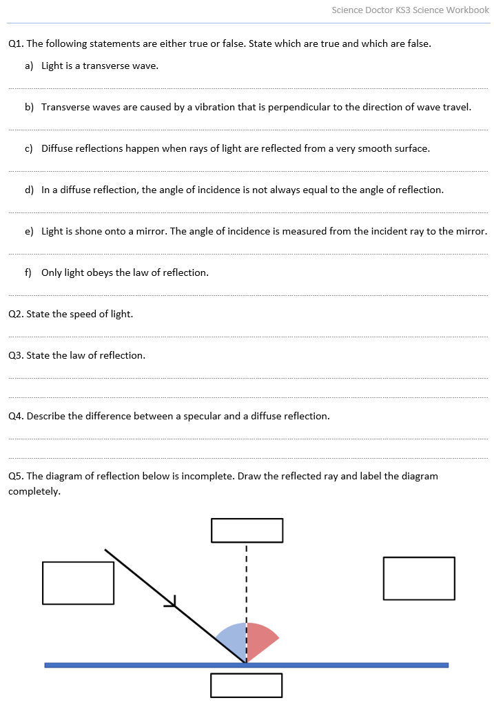 edmunds_dr's tweet photo. ***A KS3 resource a day - DAY 53***

COVID is not fun; I think I've completed Netflix. 

This got written while I was watching a particularly awful movie (recommendations for ones that aren't awful pls).

KS3 sheet on "reflection", freely downloadable at:

https://t.co/mTjcrWxok6 https://t.co/6EpUVI9VQZ