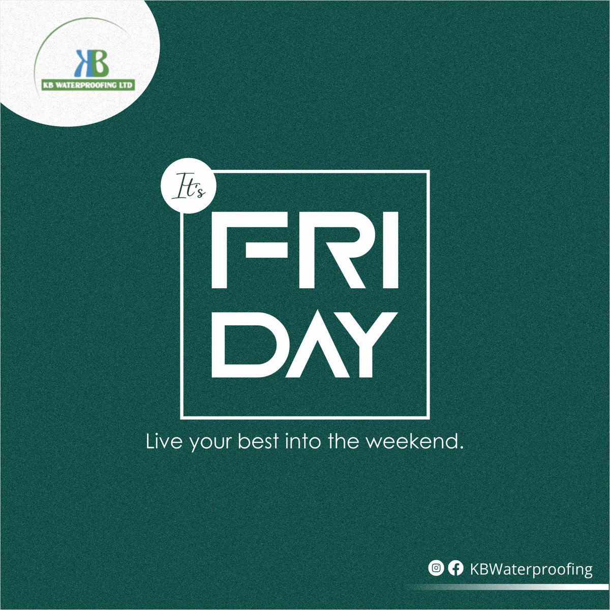 KbWaterproofing's tweet photo. It's the weekend!! Live it up, have some fun... #onelife #weekendvibes #tgif https://t.co/DG7mANbilh