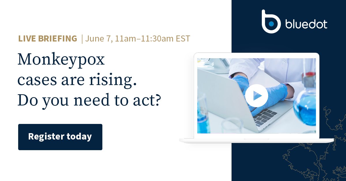 hellobluedot's tweet photo. The size of the #monkeypox outbreak in West Africa is estimated to be magnitudes larger than officially reported. 

Want to learn more? Join our live briefing on June 7, featuring exclusive insights on monkeypox.

Register: https://t.co/2ue4HcFmU8

 #biothreats #publichealth https://t.co/7yZgSEqtxJ