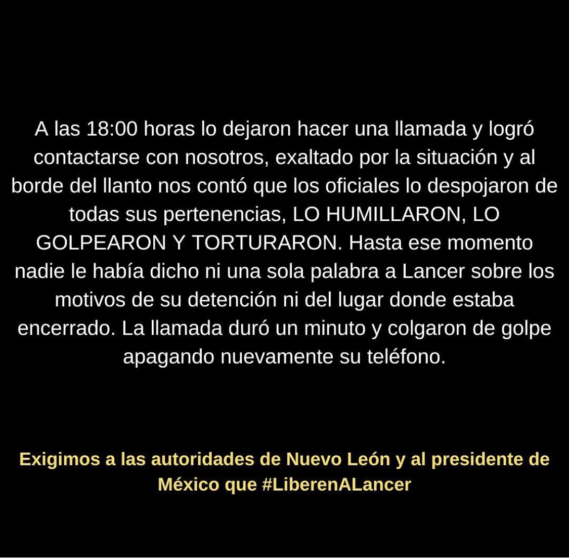 vaneguu's tweet photo. 🚨 ¿Me ayudan a arrobar a @lopezobrador_, @samuel_garcias y @nuevoleon? 🚨

Exigimos la liberación de Lancer, lo queremos A SALVO 

#LIBERENALANCER https://t.co/GQDk2FrAiV