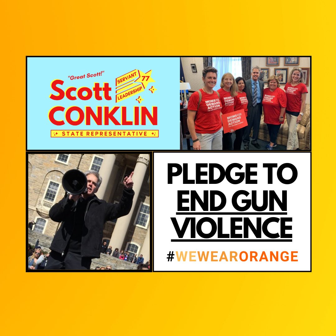 RepConklin's tweet photo. Today we #WearOrange in support of National Gun Violence Awareness Day. Here is a thread of common sense legislation I am joining @PaHouseDems and colleagues across the aisle on to combat gun violence in Pennsylvania. #NGVAD 🧵⤵️ https://t.co/60utdpiBR9