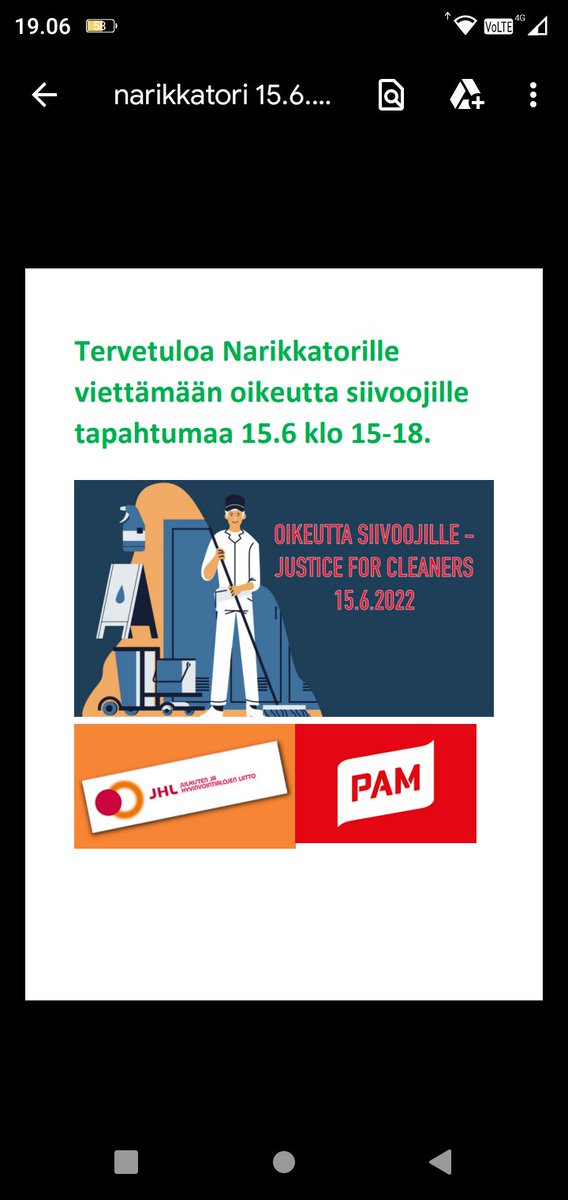 Tervetuloa joukolla mukaan tapahtumaan! <a href="/JHLry/">Ammattiliitto JHL</a> <a href="/pamliitto/">Palvelualojen ammattiliitto PAM ry</a>