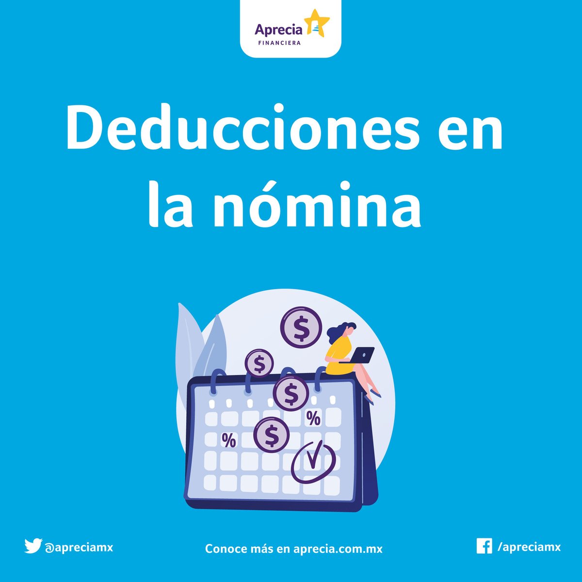 ApreciaMx's tweet photo. Recibiste tu nómina y no sabes ¿por qué tienes menos dinero de lo que esperabas? Seguramente es por las deducciones y aquí te las explicamos. 👇 https://t.co/MEJjrTFgzw