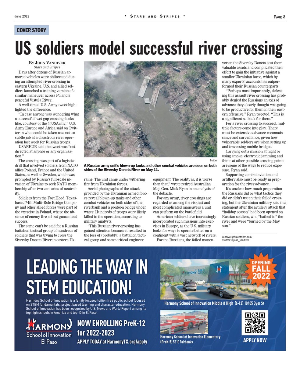 If you are on Fort Bliss this weekend, please check out page 3 of the June edition of Stars and Stripes and help spread the word that we are still accepting applications for next school year.