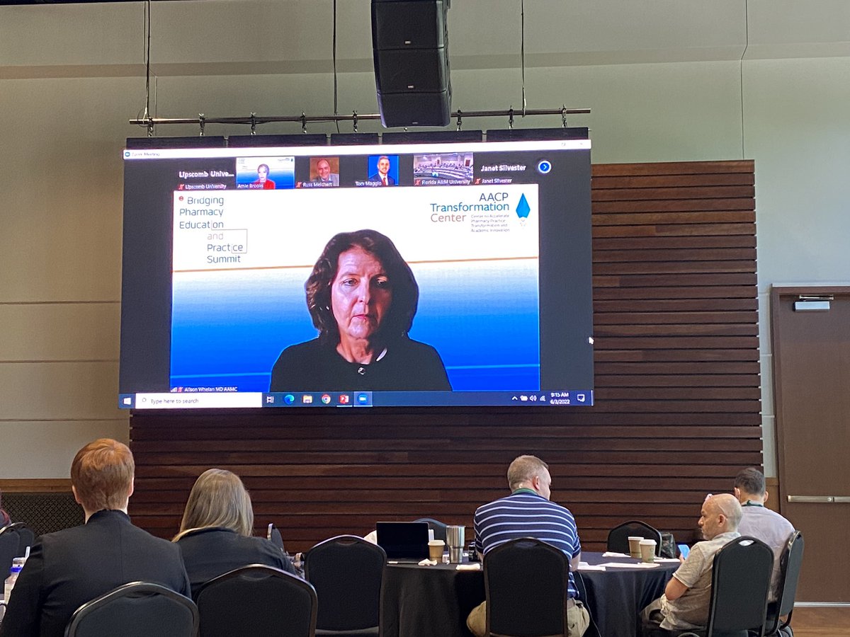 AnneRx's tweet photo. Robust discussion on health professions education led by Alison Whelan at BPEP Summit. What changes are needed to bridge education & practice & drive practice transformation? @NDMPharmacy #BPEPsummit https://t.co/JX4v9r78P8
