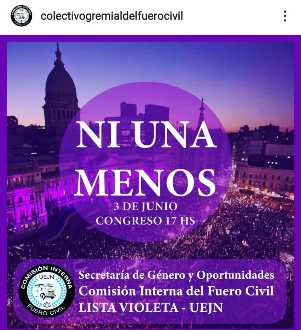 Secgenerocivil's tweet photo. https://t.co/HVmmtyJEYW
#NiUnaMenos #comisioninterna
#fuerocivil #listavioleta https://t.co/Ip7a2Xyca6