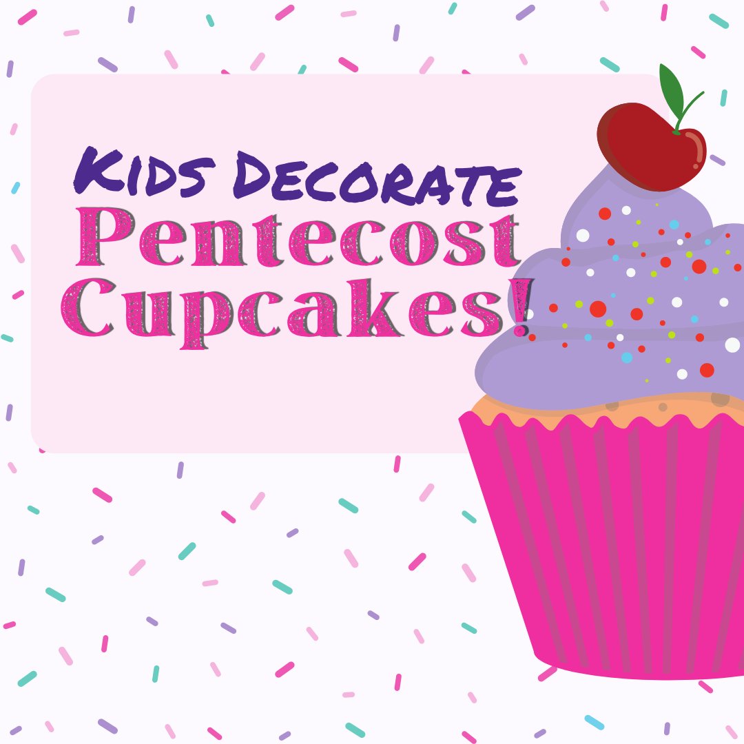 Tomorrow! Kids and families are invited to help us prepare for Pentecost (AKA: The Church's Birthday Party). We're decorating cupcakes which we'll share with the whole church Sunday. Plus we'll create Pentecost crafts! Join us from 10-12 on Saturday, June 4th!

#TCPCRVA