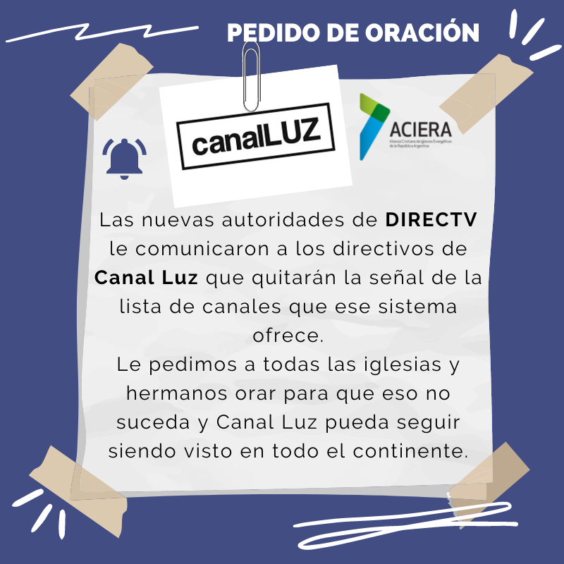 aciera_arg's tweet photo. Ora y compartilo, para que @canalluz siga siendo nuestro medio cristiano que bendice con su programación. https://t.co/aHp5gVx9Xl