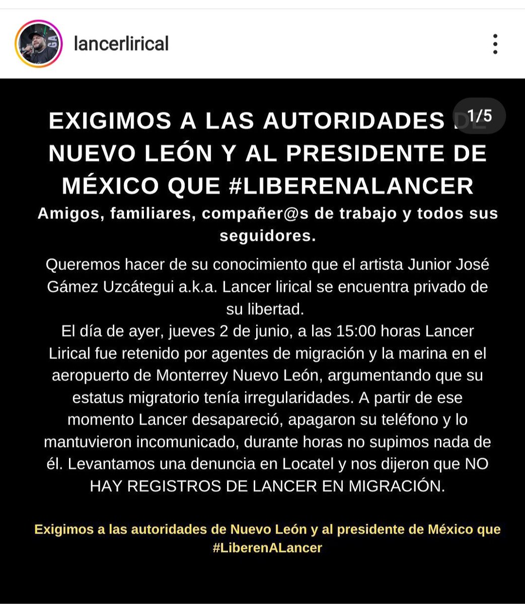 McKraynos's tweet image. Necesitamos justicia para Lancer Lirical , uno de los mejores raperos del habla hispana para mí gusto...está sufriendo un trato pauperrimo y unos hechos tan fuertes que nadie merece en este mundo vivir, por favor apoyen y difundan, #LiberenALancer