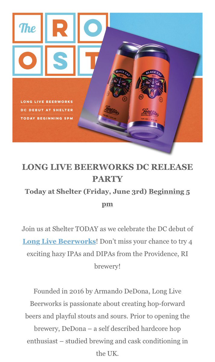 Tonight <a href="/theroostdc/">The Roost</a> <a href="/shelterbeerdc/">shelterbeerdc</a> it’s Live Long Beerworks! Lotta IPAs.