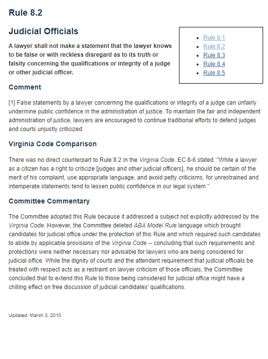 TestPublicVoid's tweet photo. @ChanleyCourtTV Maybe Judge Azcarate called her in to remind her about this in the VSB Professionial guidelines? It only mentions judge &amp; officials here, but alleging that the jury and Depp's team all "cheated" is definitely an attempt to undermine confidence. https://t.co/fIYpCZ270Q