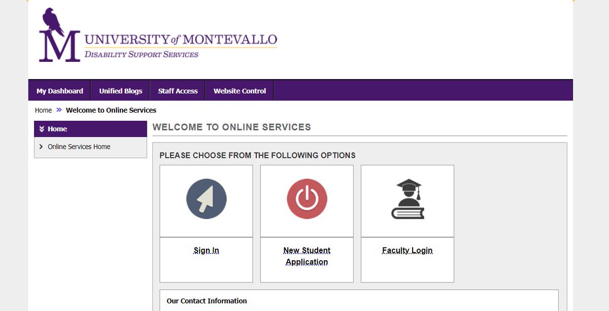 Do you need medical, learning, or other disability accommodations for summer or fall 2022? Start your new student DSS Application,  or if already connected with DSS, log into the DSS Portal and submit your requests today!  #MontevalloAccess

elbert.accessiblelearning.com/Montevallo/