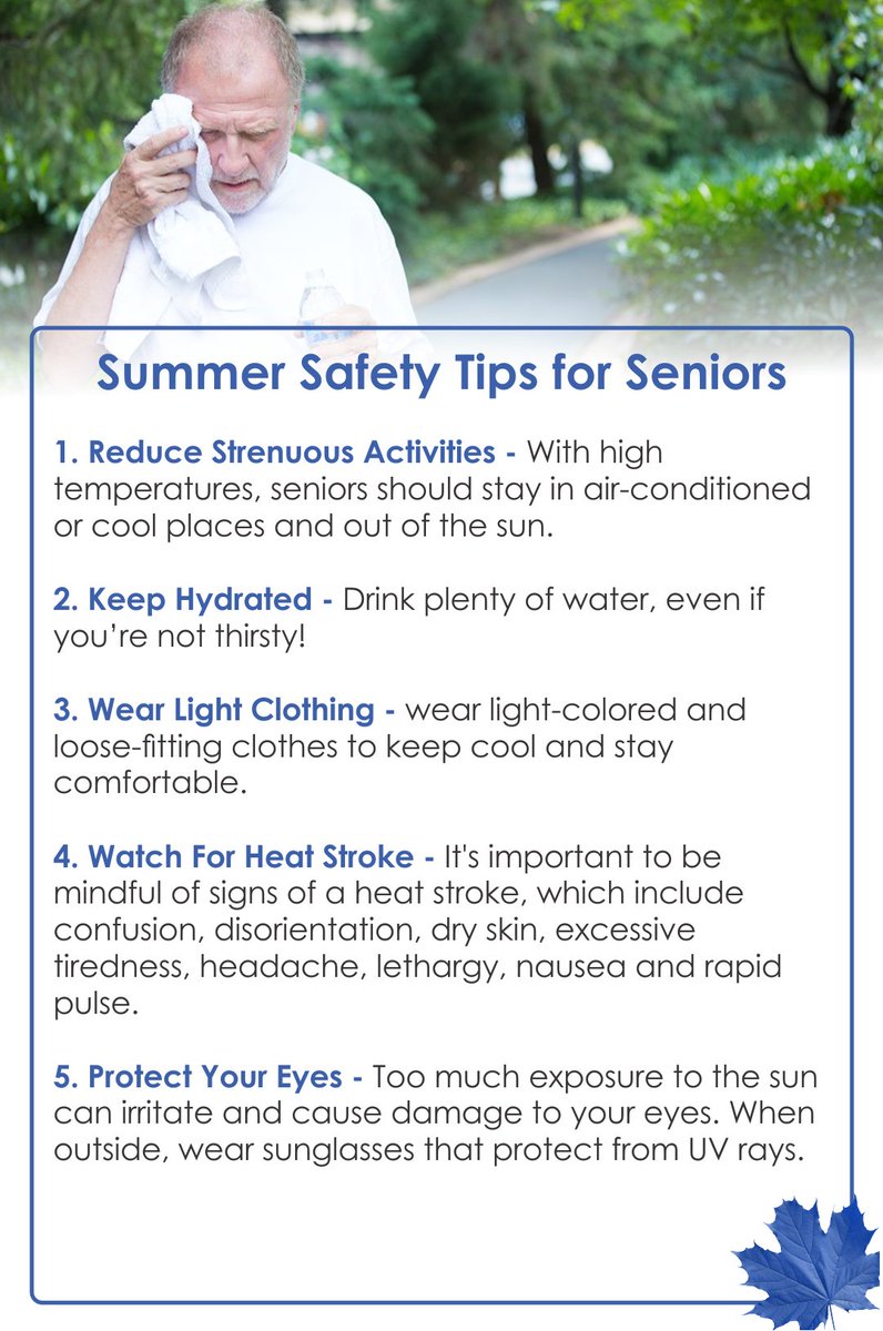 With the Summer approaching, check out these Summer Safety Tips for Seniors 🌞