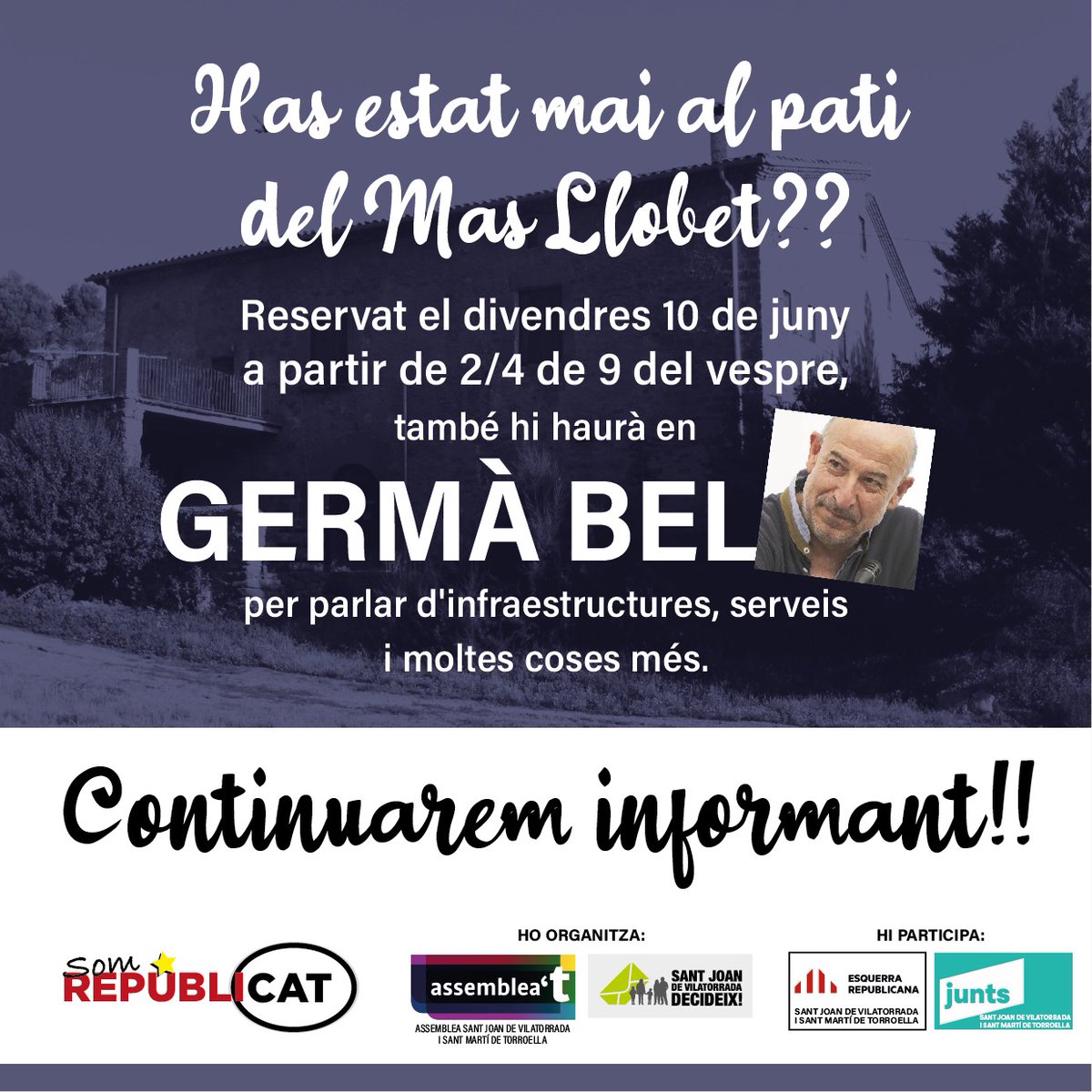 Continuem construint un #santjoandevilatorrada ❤️ #santmartidetorroella ,❤️ municipi per la #independència ! #infrastructures #urbanisne #pais i <a href="/SantJoanV/">SantJoanVilatorrada</a> amb <a href="/BelGerma/">Germà Bel</a> <a href="/StJoanVDecideix/">StJoanVilatorradaDECIDEIX</a> @erc_sjv @CatSjv <a href="/JuntsBages/">JuntsBages</a>. Fi de acte <a href="/Cellerelmoli/">COLLBAIX</a> <a href="/dopladebages/">DO Pla de Bages</a>

#preparats, #enpositiu