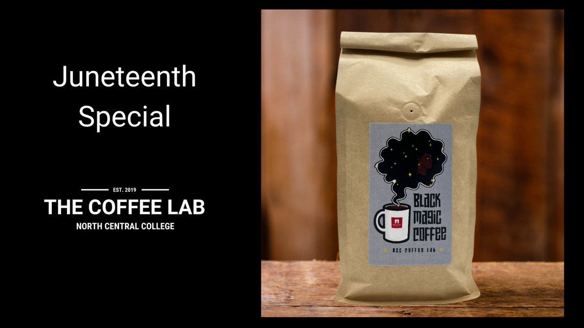 Juneteenth Specials all month long including our newly added 2 lb. bag of Black Magic Coffee for only $26. Order today northcentralcoffeelab.com/collections/ou… #JuneTeenth #NorthCentralCollege #DirectTradeCoffee