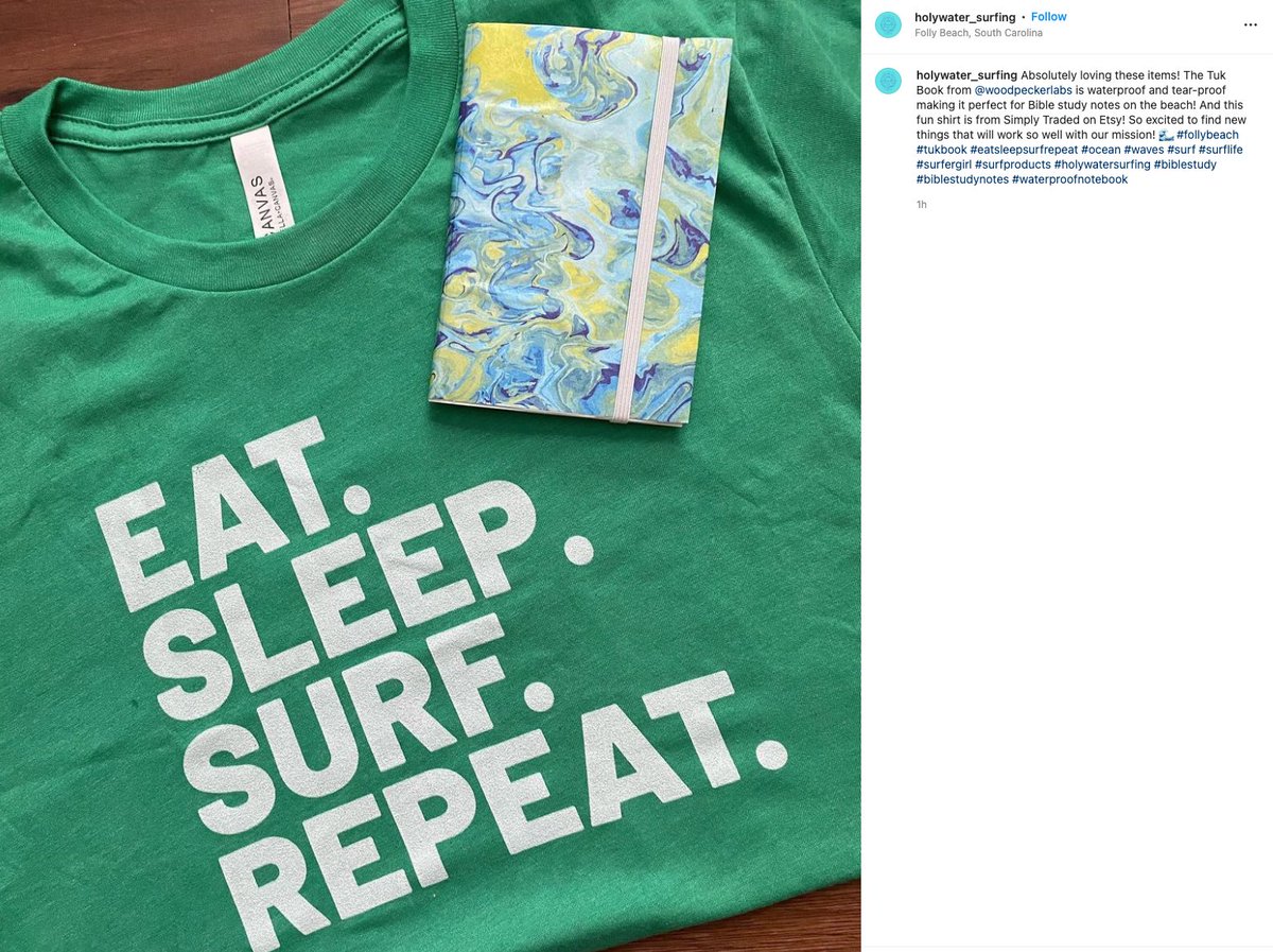 WoodpeckerLabs's tweet photo. Thanks for the shoutout! Tuk Books are the gnarliest #notebooks around! πββοΈ
https://t.co/2Rk1lLXe8a
#surfing #surfer #journal #writing #follybeach #surfergirl #surflife #ocean #surfproducts #holywatersurfing #waterproofnotebook https://t.co/yNQQSDjQfv
