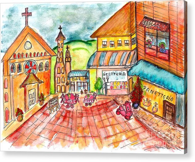 Italian piazza in Tuscany. Whimsical version. 👩🏻‍🎨
bit.ly/3zeZvdA
#cartoon #cityscape #travelart #travelling #cities #Italia #ThisSummerFindArt #BuyIntoArt