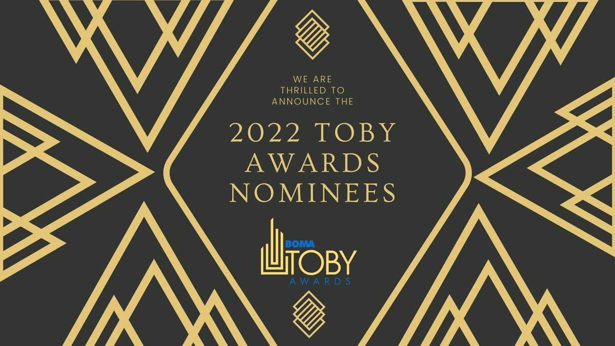 BOMAIntl's tweet photo. What does the best of the best in #CRE ๐ like? Check out these 62 properties that have been nominated for a 2022 BOMA International #TOBYAward. Winners of these awards will be announced at #BOMA2022 in Nashville. Join us in cheering on these nominees! ๐ https://t.co/iWpANNoxSs https://t.co/XiF7zgaJa8