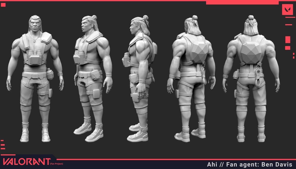 Ive_Ben_Jammin_'s tweet photo. VALORANT (fan) agent update: 

Here’s a look of Ahi rendered in substance painter. Added a VALORANT image border in photoshop. (Fan project) 

Let me know what y’all think 🙂

@riotgames @PlayVALORANT @Dittozkul  

#VALORANT #ValorantArt #gamedev #RiotGames https://t.co/fFQDQpFhR4