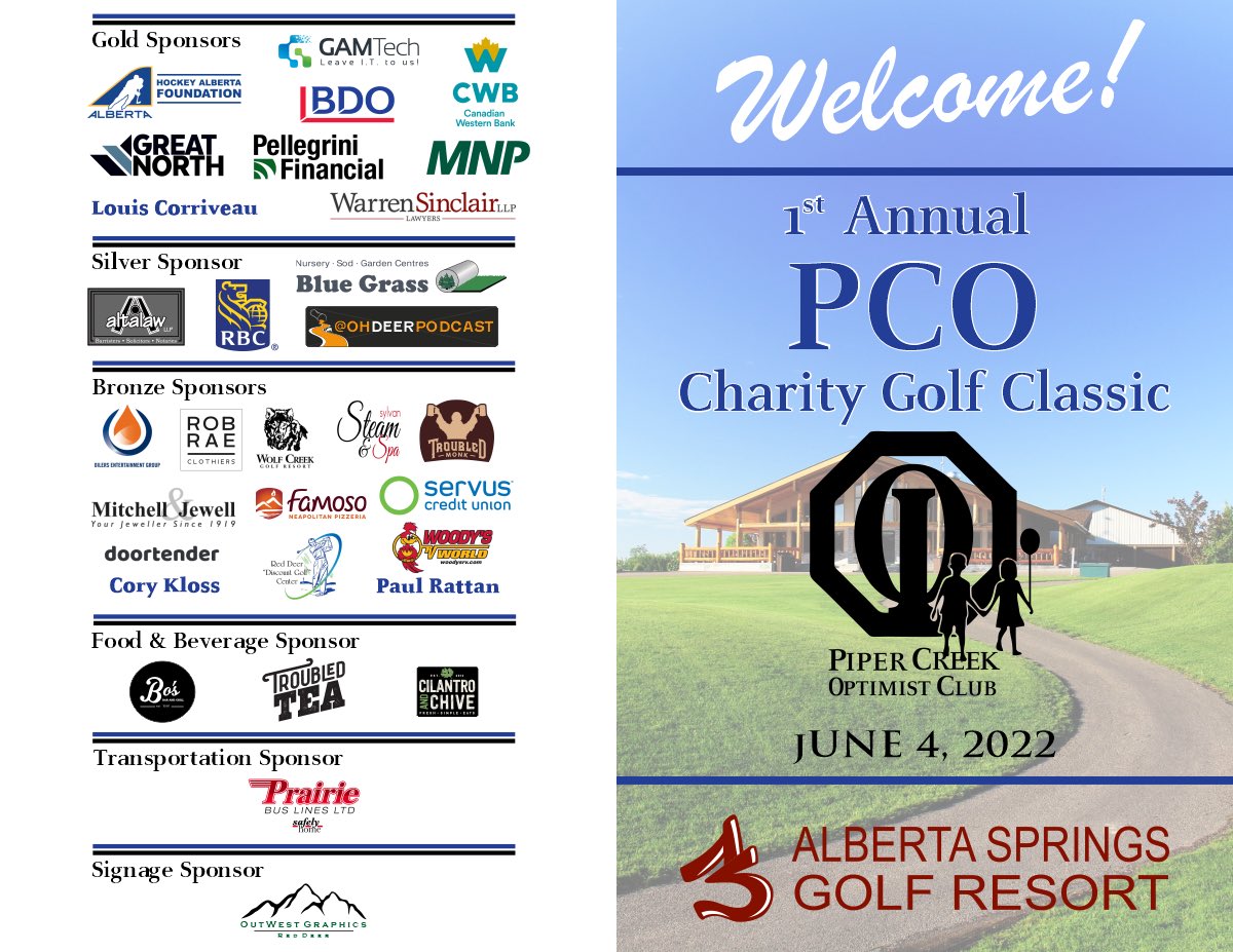 As we get set to host the Inaugural PCO Charity Golf Classic, we’d like to send out a HUGE thank you to all of our incredible sponsors for their support.

Looking forward to a great day of golf on Saturday!