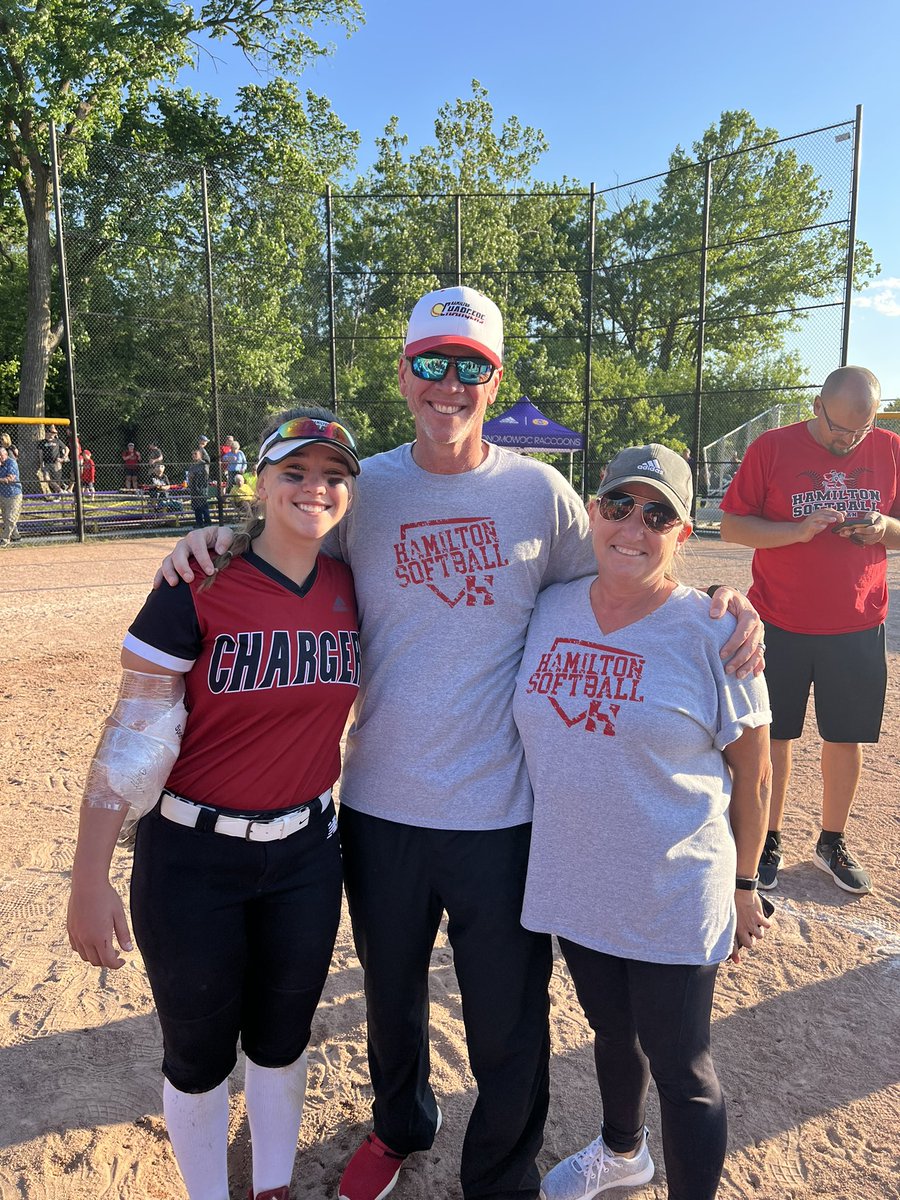 So proud of our daughter <a href="/nicoleghelfi24/">Nicole Ghelfi</a> and her teammates.  Down 8-0 and 12-6 going into the last inning.  Scored 7 to win 13-12 over Arrowhead.  State bound next Thursday! <a href="/hamsoftball/">Charger Softball</a>
