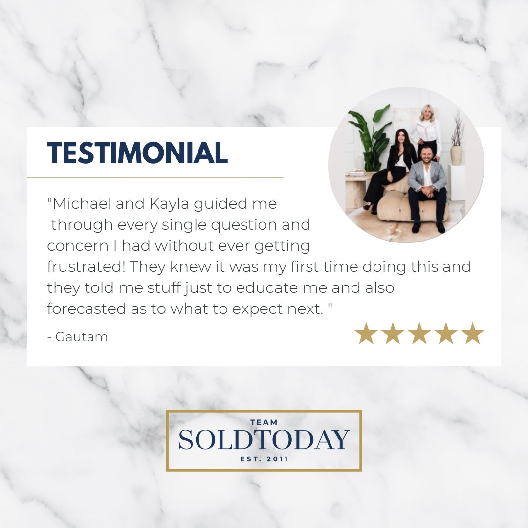 We 💙 our clients. Thank you, Gautam, for trusting us with your first home! We're committed to giving clients a detailed overview of how the real estate process will unfold, along with the peace of mind.🤝

#teamSOLDTODAY #torontorealestate #realestate #testimonials