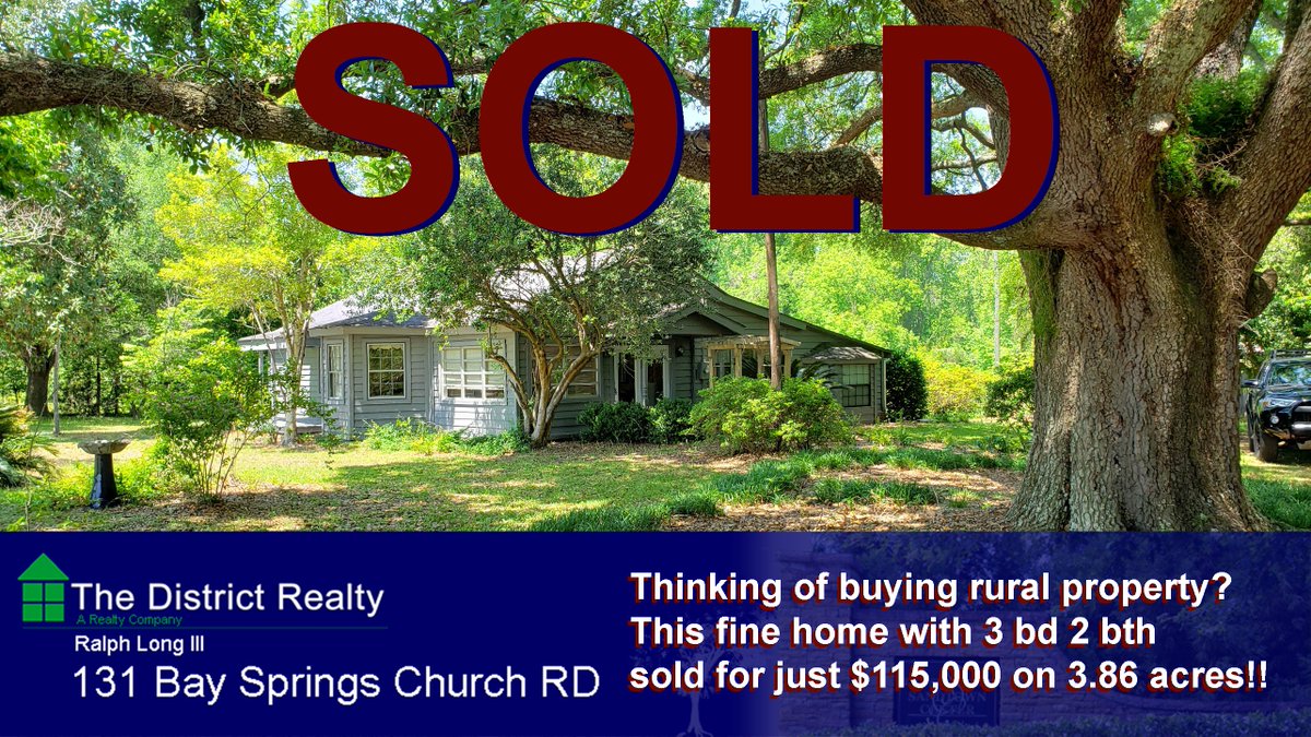 districtrealty's tweet photo. We at The District Realty would like to thank our awesome client Gail Walker for purchasing this super charming property in Alamo Georgia. These 3 bed, 2 bath, home was an amazing find on 3.86 acres complete with mature oak trees! https://t.co/wdbU6wELtB