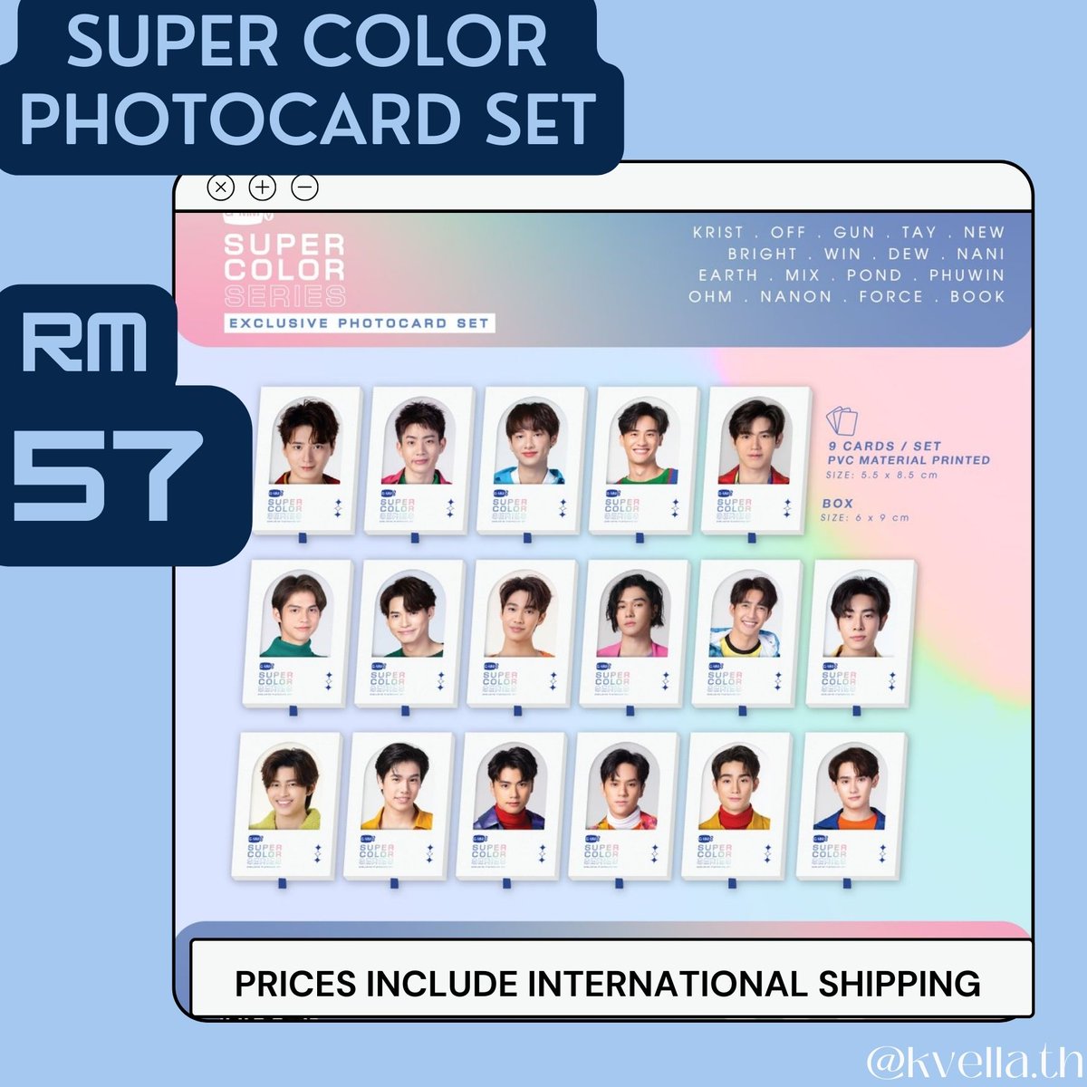 kvellatrix_th's tweet photo. RM57 GMMTV SUPER COLOR PHOTOCARD SET
PRICE INCLUDE INTERNATIONAL SHIPPING.
ORDER THROUGH: https://t.co/SukY4h31ad https://t.co/LKj7Qzn0Jq