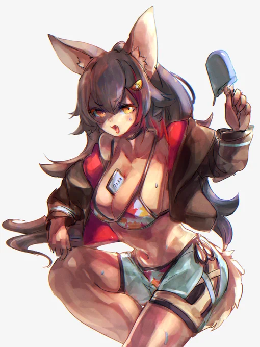 #100日チャレンジ
#みおーん絵 
28日目 あちあちミオしゃ 