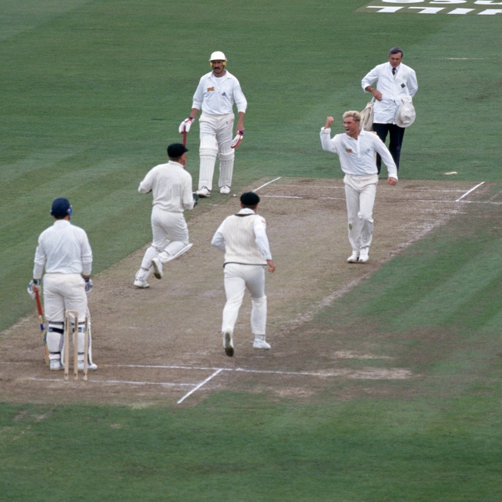 ICC's tweet photo. On this day in 1993, the world witnessed Shane Warne's 'Ball of the Century' 🔥 https://t.co/E47RM3BpwA