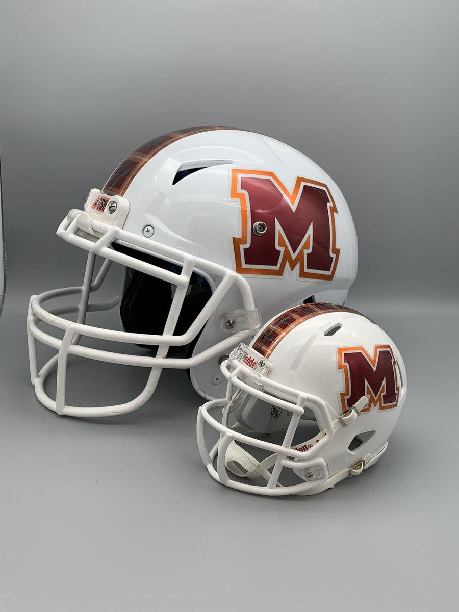 So honored and proud to say that we are doing my alma mater and beloved Scots full size helmet decals this year! First College Team! Thank you <a href="/QBCoachFox/">Ben Fox</a> <a href="/MCScotsFootball/">Maryville College Football</a> <a href="/MCScots/">Maryville College Athletics</a> Chrome decals and the Tartan Stripe with state numbers 😍😍