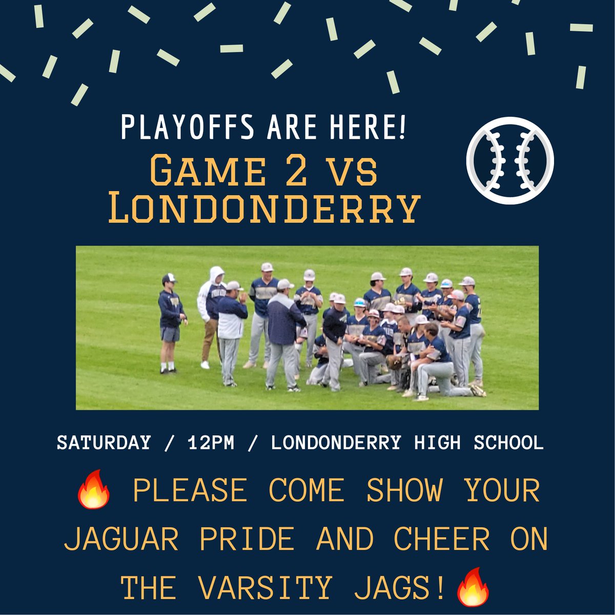 No better way to spend your Saturday than cheering on our Varsity Jags!! 

Hope to see lots of Jaguar Fans there!!! ⚾️