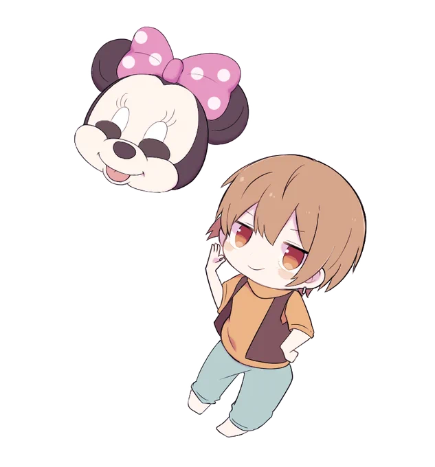 #MKRand7周年お祝いイラストの背景のデフォルメ達 