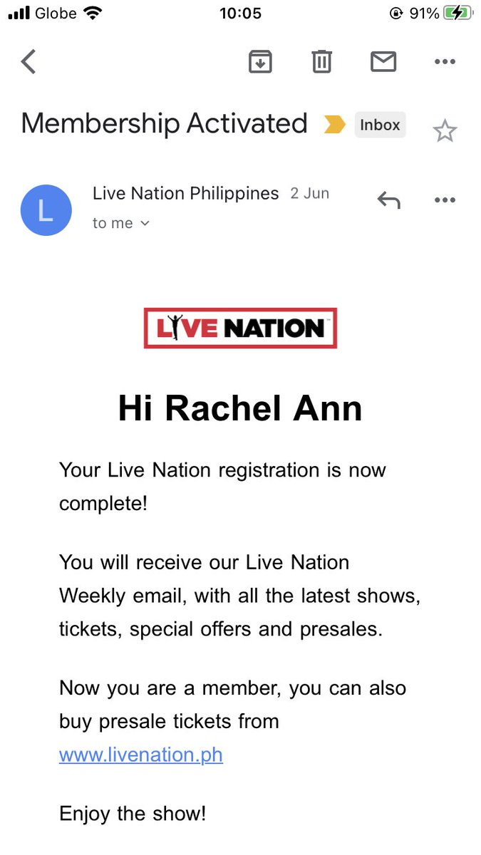 SJ_Rach's tweet photo. @livenationph I did not receive an email https://t.co/pDDffftebG