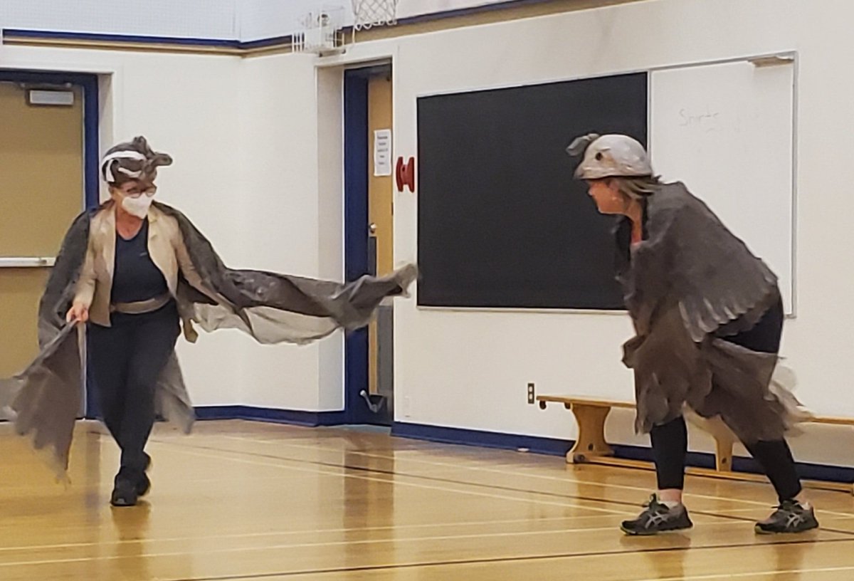 MollyCooperman's tweet photo. #Wildschool day at Sorrento Elementary @sd83schools #Salmon #Birdbehavior lots of fun learning @HCTF_Education thank you @runawaymoonbc for your amazing bird costumes 😀 https://t.co/9caQCeLpxP