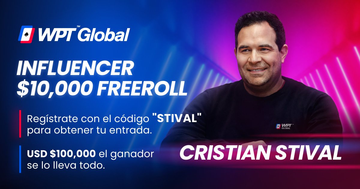 ♣️ Juega el #Freeroll Influencers $100.000 del #WPT Global. Serán 2 fases y cada influencer tendrá su propio freeroll.
#wptglobal #pokerlatam #pokerlogia #csuniversity <a href="/cstival/">Cristian Stival</a> <a href="/wptlatam/">wptlatam</a> 
🧐 Cómo parcipar 🤠👇
pokerlogia.com/poker/poker-on…