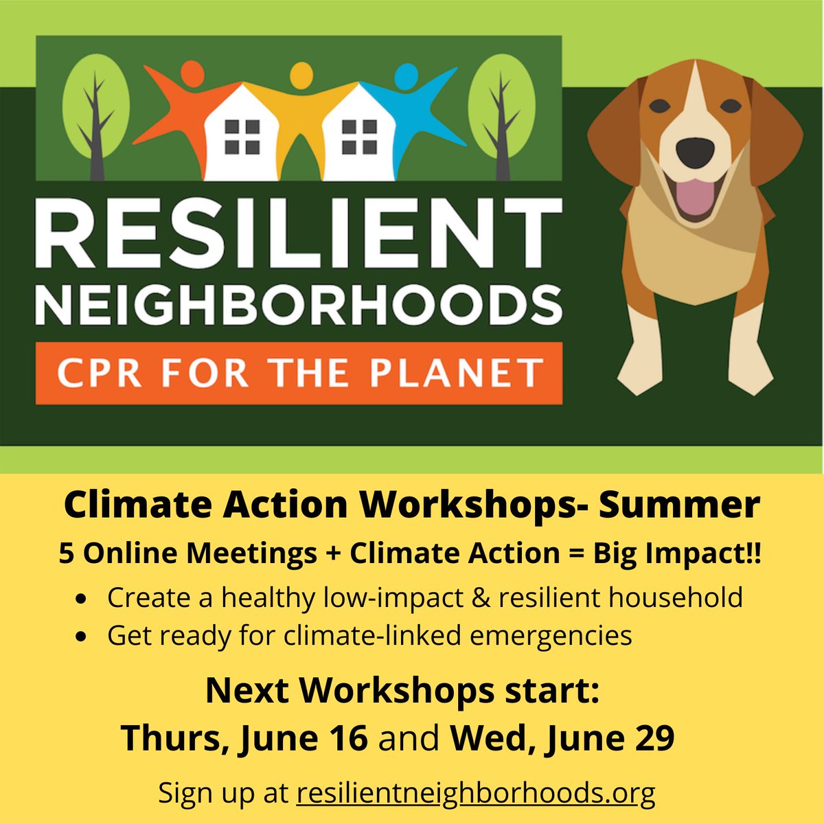 Sign up today for the 5-session online Resilient Neighborhoods Climate Action Workshop this summer. Have fun calculating your carbon footprint and taking steps to reduce it. Get prepared for climate-linked emergencies. Free for Marin residents! tinyurl.com/RNProgram