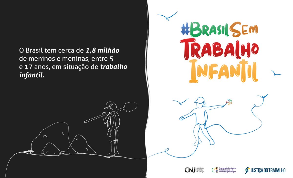 trtsp2's tweet photo. Denuncie a exploração do trabalho infantil. Ajude as autoridades nessa luta! Disque 100! #BrasilSemTrabalhoInfantil
#CNJ #TST #TRT #CSJT #DigaNãoAoTrabalhoInfantil #PraCegoVer #TRT2Acessível #InfânciaSemTrabalho #CombateTrabalhoInfantilJT #JustiçaDoTrabalho https://t.co/vcYN30qMhm