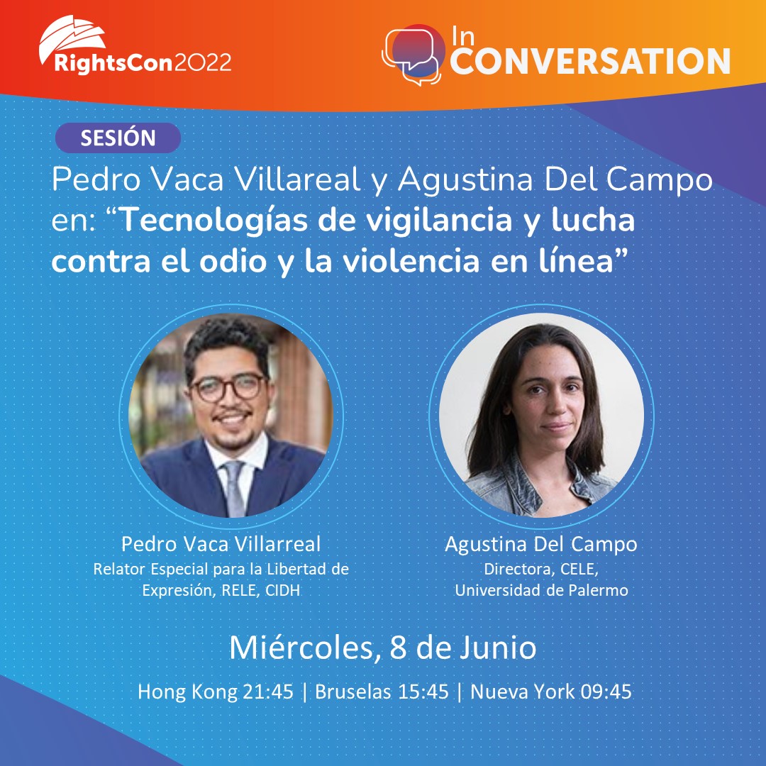 RELE_CIDH's tweet photo. #AmericasDialogue👥Súmate a la conversación sobre vigilancia tecnológica, la lucha contra el odio y violencia en línea, y la moderación de contenidos centrada en los #DDHH.
🗣️Relator Especial, @PVacaV
🗣️Moderadora, @AgustinaDelCamp
Registro requerido➡️https://t.co/T9ouFJrfUK https://t.co/TTw5nzqZoj