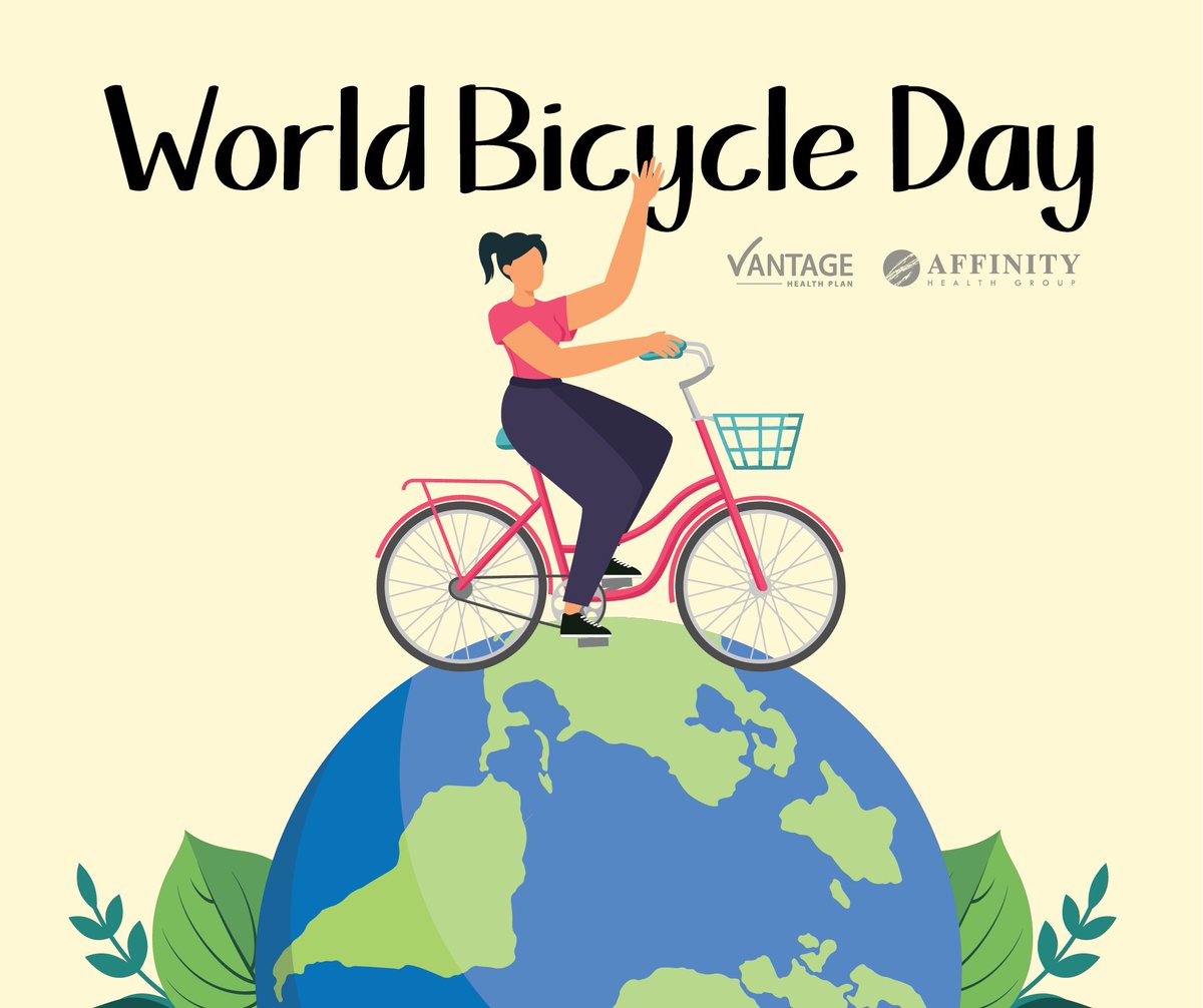 Vantage_Health's tweet photo. Today is World Bicycle Day! Riding a bicycle is a great way to get outside and get some exercise! 🚲 ☀️ #worldbicycleday https://t.co/VdyoI3A7qG